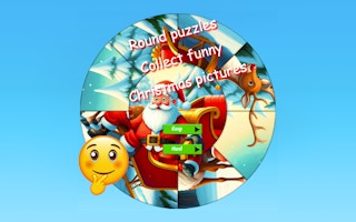 Image Round jigsaw Puzzle Collect funny Christmas pictures